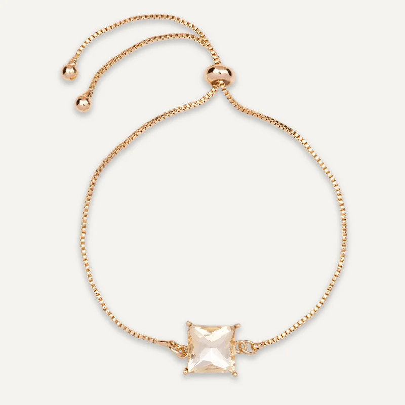 Gold Crystal Drawstring Bracelet In Gold-Tone