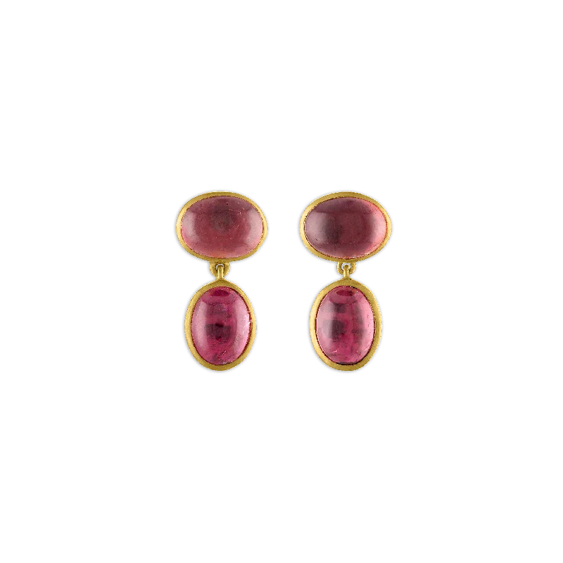 Small Pink Tourmaline Amphora Earrings