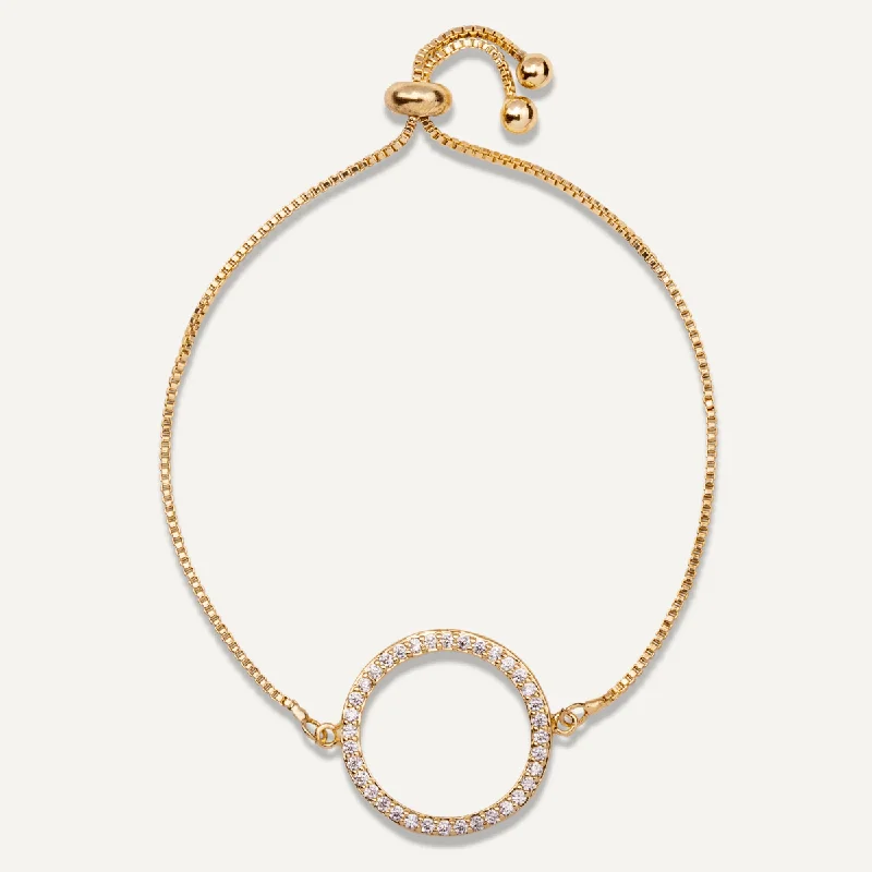 Vivienne Circle Drawstring Bracelet In Gold-Tone