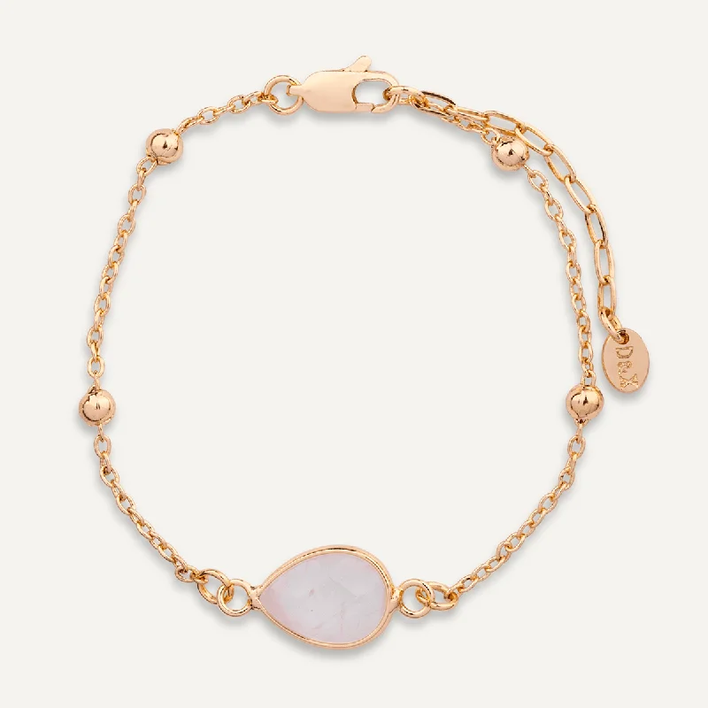 Delicate Moonstone Clasp Bracelet In Gold-Tone