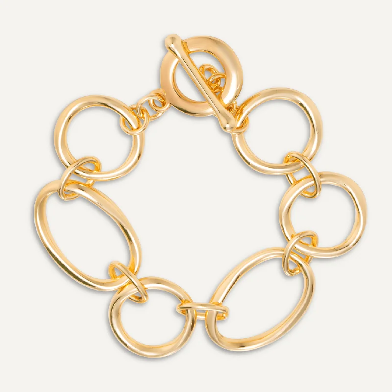 Geometric Zaha T-Bar Bracelet In Gold-Tone