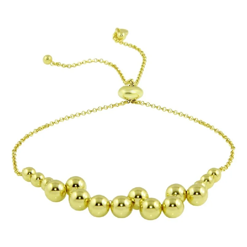 Gold Plated 925 Sterling Silver Bead Bracelets - ARB00041GP