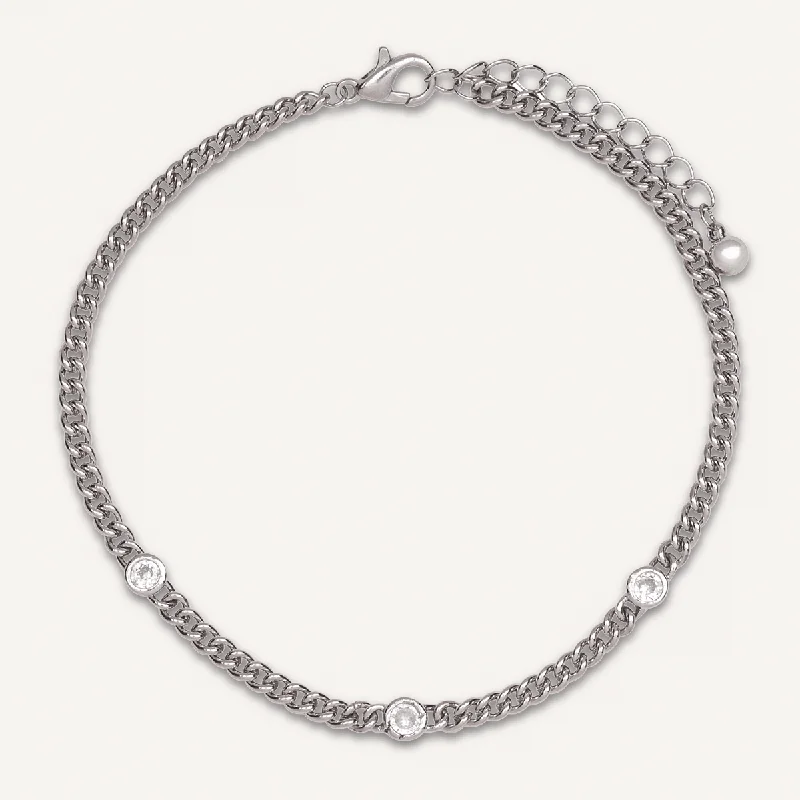 Keira Delicate Contemporary Crystal Bracelet In Silver-Tone