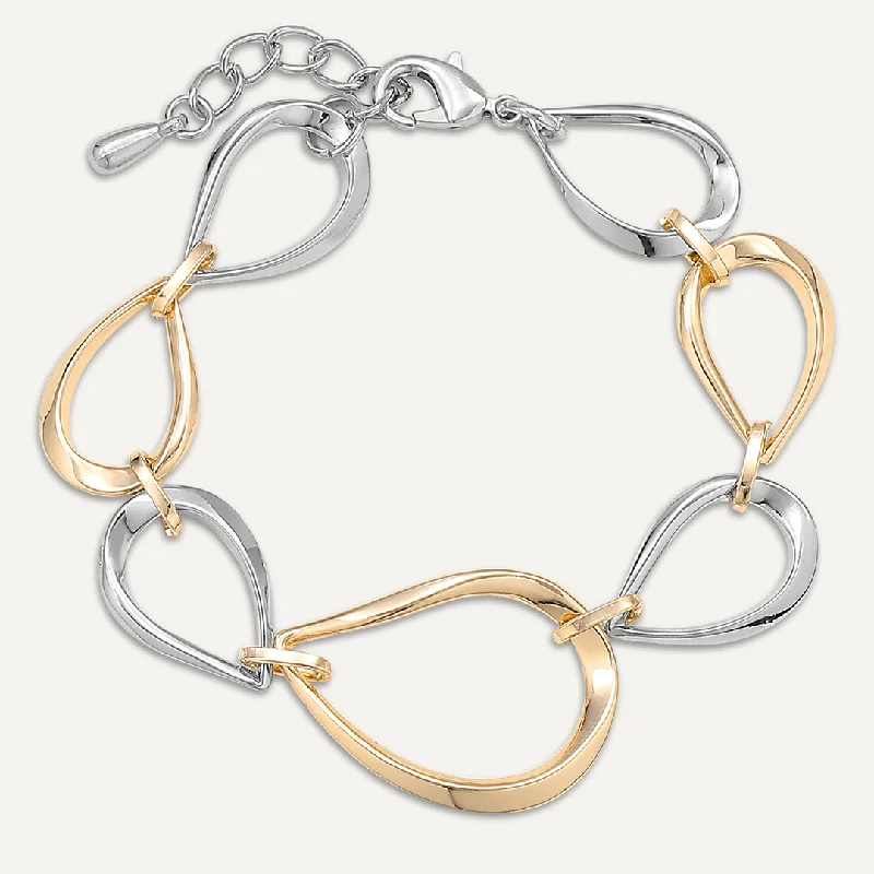 Alesha Abstract Mixed Metal Bracelet In Gold & Silver-Tone