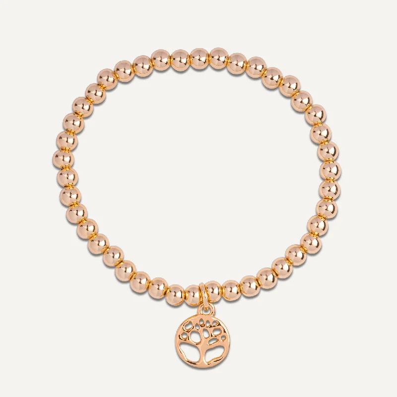 Emily Tree of Life Beaded Bracelet In Gold-Tone