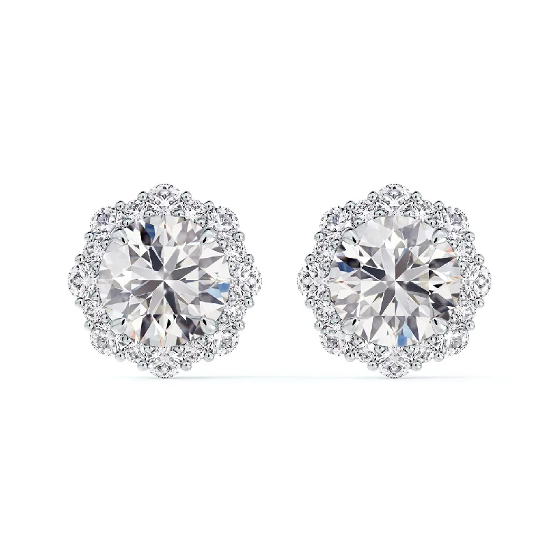 De Beers Forevermark Floral Halo Diamond Stud Earrings (1.214ctw)