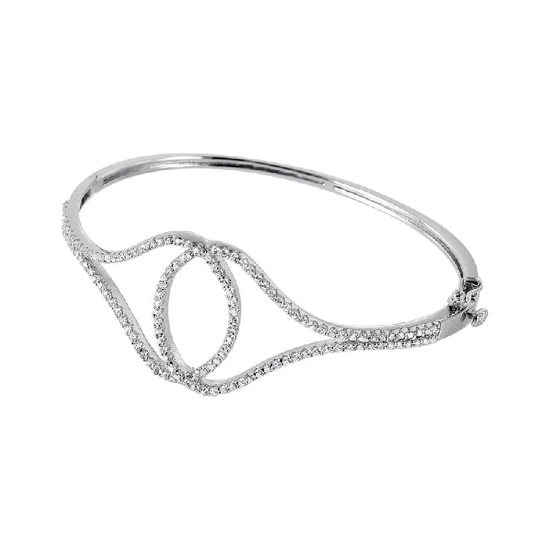 Silver 925 Rhodium Plated Hoops Bracelet - BGB00233