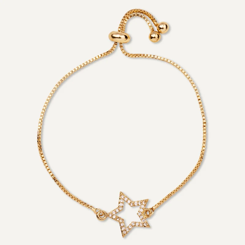 Vivienne Star Drawstring Bracelet In Gold-Tone