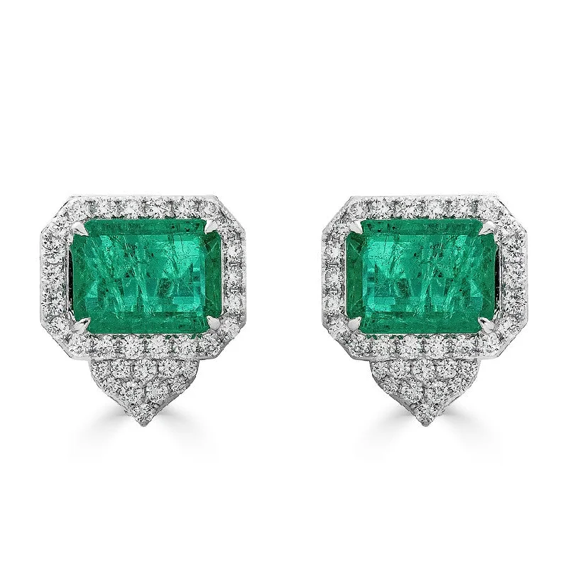 Emerald and Diamond Earrings