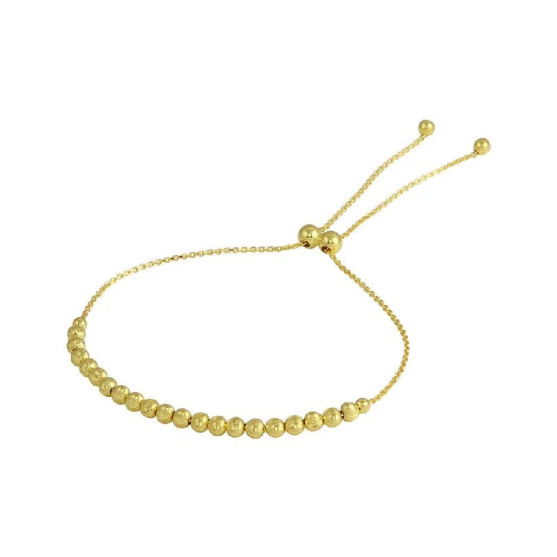 Gold Plated 925 Sterling Silver DC Beaded Lariat Bracelet - DIB00024GP