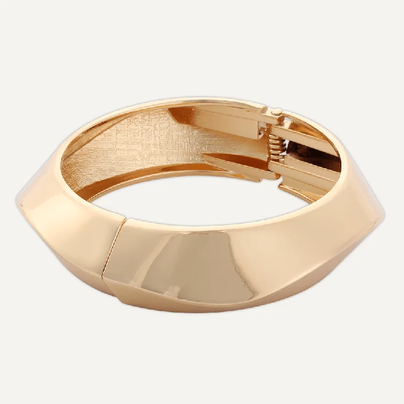 Alesha Contemporary Hinged Bracelet In Gold-Tone