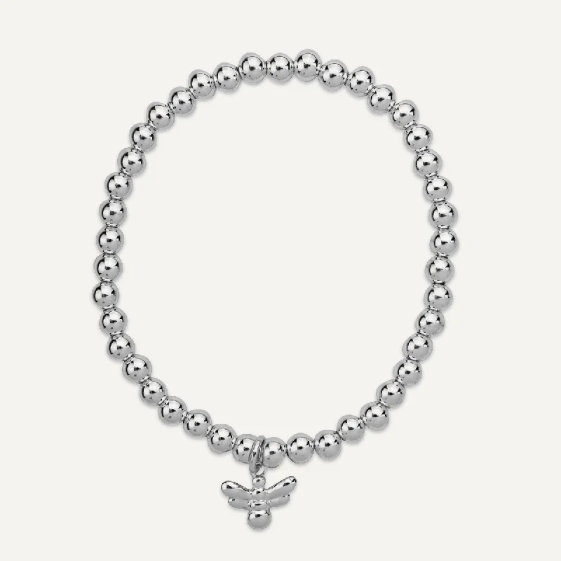 Emily Bee Elasticated Bracelet In Silver-Tone