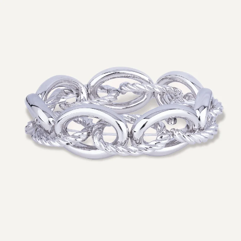 Alesha Elasticated Rope Bracelet In Silver-Tone