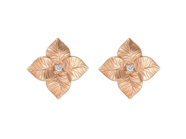 18k Rose Gold Small Flower Earrings