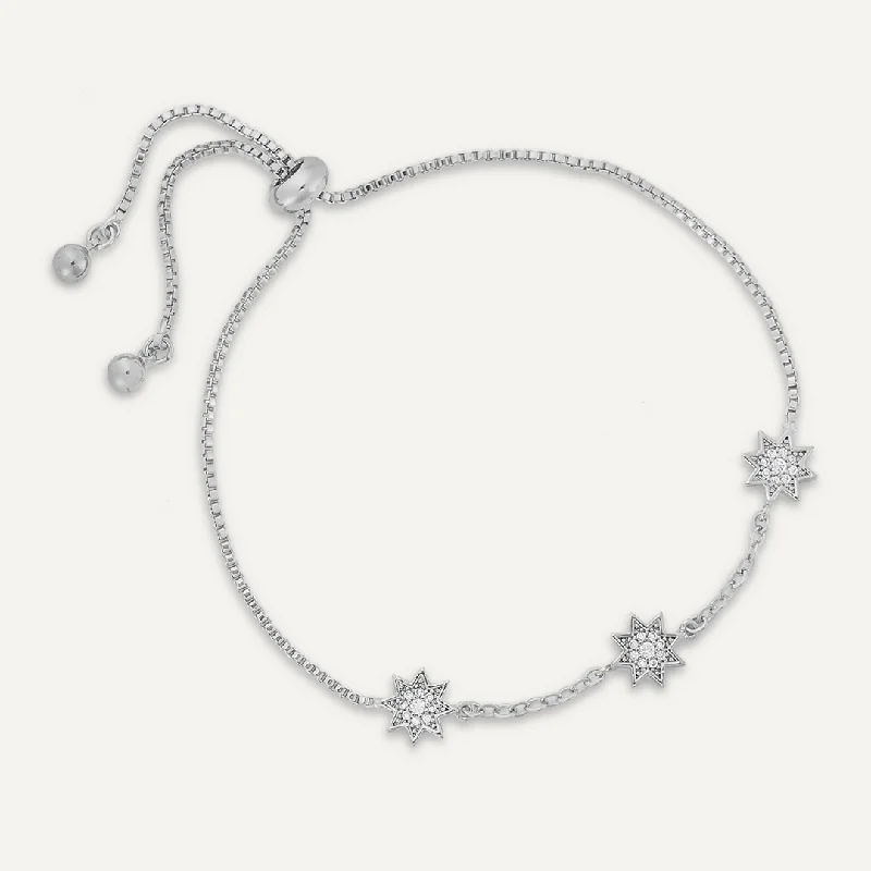 Star Drawstring Bracelet In Silver-Tone