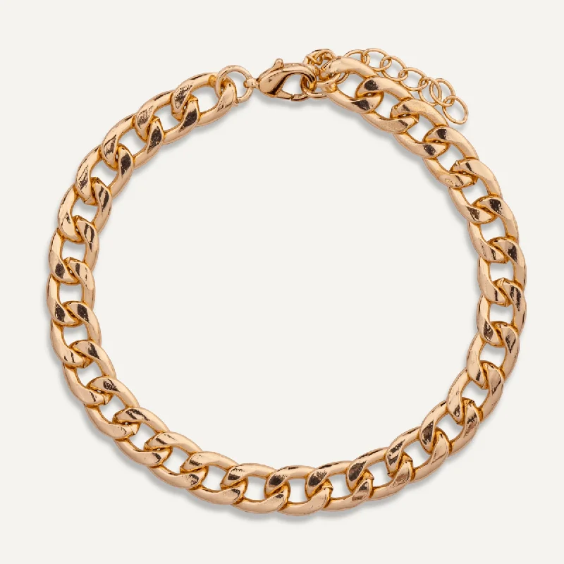 Alesha Contemporary Chain Link Clasp Bracelet In Gold-Tone